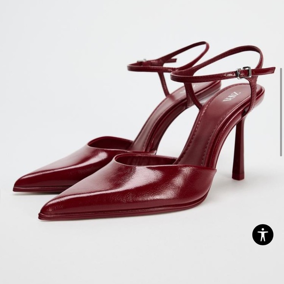 Zara Bordeaux Point Toe Heels - Picture 2 of 4